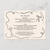 Hand Getrokken Trouwdetails Kaart (Voorkant)