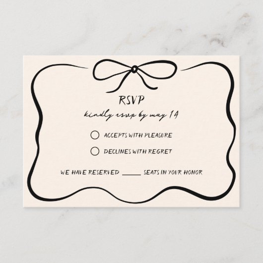  Hand Getrokken Trouwen RSVP Kaart (Voorkant)