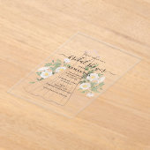 Hand getrokken trouwjurk Floral Vrijgezellenfeest Acryl Uitnodigingen (Laagn)