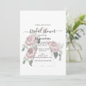 Hand getrokken trouwjurk Floral Vrijgezellenfeest Kaart (Staand voorkant)