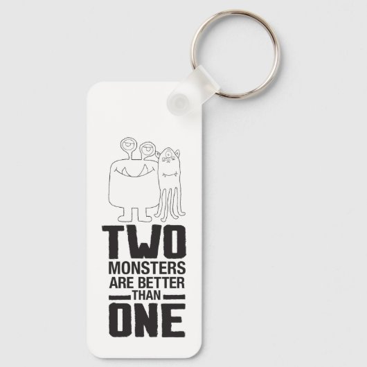 Hand getrokken twee Monster Art Monster Halloween  Sleutelhanger (Achterkant)