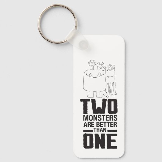 Hand getrokken twee Monster Art Monster Halloween  Sleutelhanger (Voorkant)