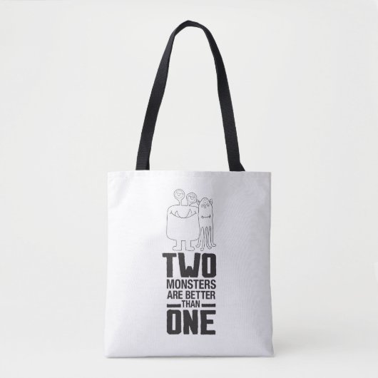 Hand getrokken twee Monster Art Monster Halloween  Tote Bag (Voorkant)