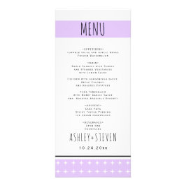 Hand getrokken typografie lavendel bruiloft menuka reclamekaart