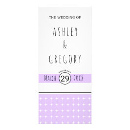 Hand getrokken typografie lavendel bruiloft progra reclamekaart