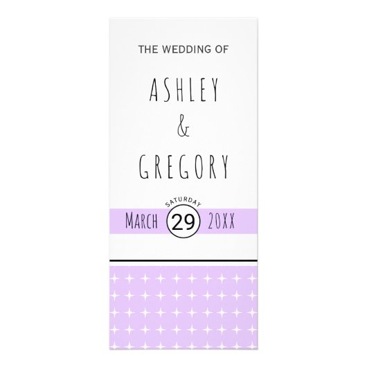 Hand getrokken typografie lavendel bruiloft progra reclamekaart (Voorkant)