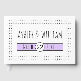 Hand getrokken typografie lilavendel geometrische  gastenboek