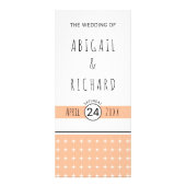 Hand getrokken typografie perzik bruiloft programm reclamekaart (Voorkant)