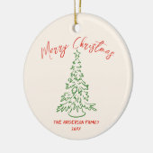  Hand Getrokken Unieke Boom Foto Kerst Keramisch Ornament (Links)