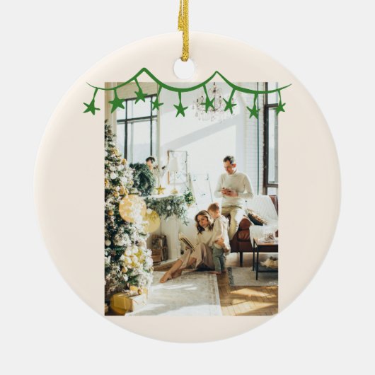  Hand Getrokken Unieke Boom Foto Kerst Keramisch Ornament (Achterkant)