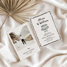 Hand getrokken unieke retro foto bruiloft