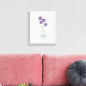Hand getrokken vaas van Violet Rozen Canvas Afdruk (Insitu (Woonkamer))