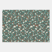 Hand getrokken vakantie bloemenset inpakpapier vel (Voorkant 2)