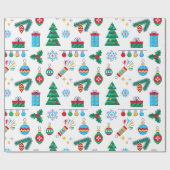 Hand getrokken Vector Art Christmas Elements Cadeaupapier (Vlak)