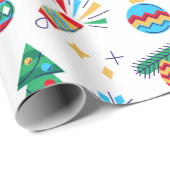 Hand getrokken Vector Art Christmas Elements Cadeaupapier (Rol Hoek)