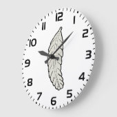 Hand getrokken veren minimalistische Natuur Grote Klok (Hoek)