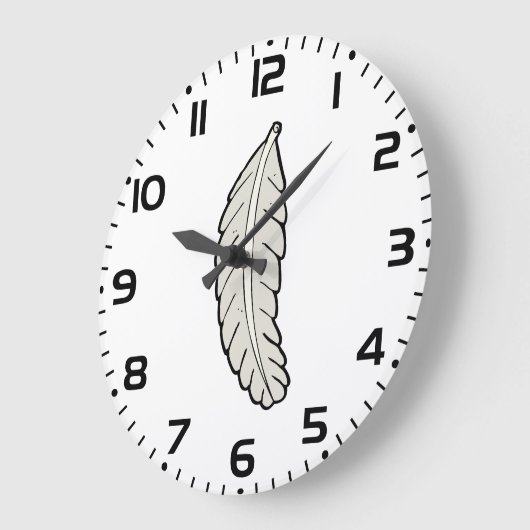 Hand getrokken veren minimalistische Natuur Grote Klok (Hoek)