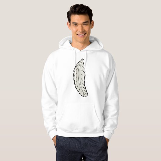 Hand getrokken veren minimalistische Natuur Hoodie (Voorkant volledig)