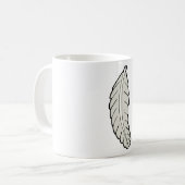 Hand getrokken veren minimalistische Natuur Koffiemok (Voorkant links)