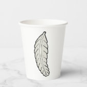 Hand getrokken veren minimalistische Natuur Papieren Bekers (Voorkant)