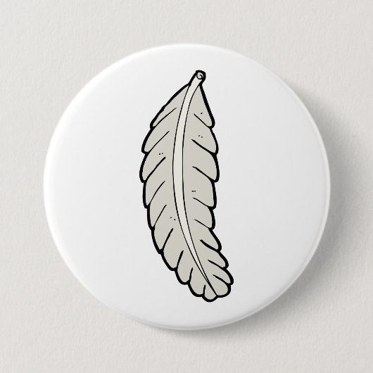 Hand getrokken veren minimalistische Natuur Ronde Button 7,6 Cm (Voorkant)