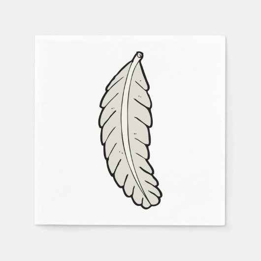 Hand getrokken veren minimalistische Natuur Servet (Voorkant)