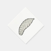 Hand getrokken veren minimalistische Natuur Servet (Hoek)