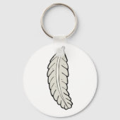 Hand getrokken veren minimalistische Natuur Sleutelhanger (Voorkant)