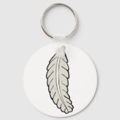 Hand getrokken veren minimalistische Natuur Sleutelhanger (Achterkant)