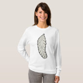 Hand getrokken veren minimalistische Natuur T-shirt (Voorkant volledig)