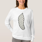 Hand getrokken veren minimalistische Natuur T-shirt (Voorkant)