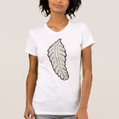 Hand getrokken veren minimalistische Natuur T-shirt (Voorkant)