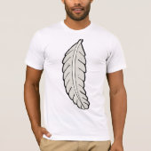 Hand getrokken veren minimalistische Natuur T-shirt (Voorkant)