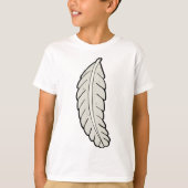 Hand getrokken veren minimalistische Natuur T-shirt (Voorkant)