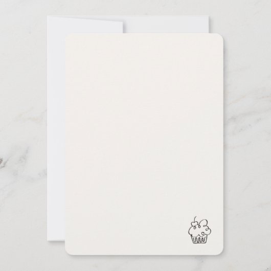 Hand getrokken verjaardag ballon elke leeftijd zwa kaart (Achterkant)