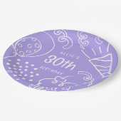 Hand getrokken verjaardag Schattige elke leeftijd Papieren Bordje (Gekanteld)