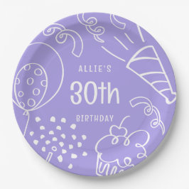 Hand getrokken verjaardag Schattige elke leeftijd  Papieren Bordje