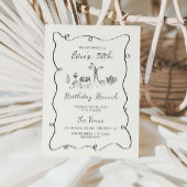 Hand getrokken verjaardagsbrunch Squiggle Lijst Kaart