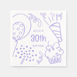 Hand getrokken verjaardagsfeest elke leeftijd Peri Servet