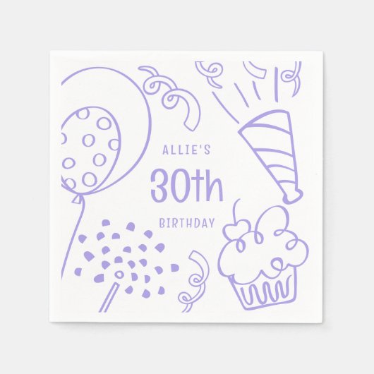 Hand getrokken verjaardagsfeest elke leeftijd Peri Servet (Voorkant)