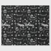 Hand getrokken verjaardagsfeestje cadeaupapier (Vlak)