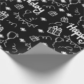 Hand getrokken verjaardagsfeestje cadeaupapier (Hoek)