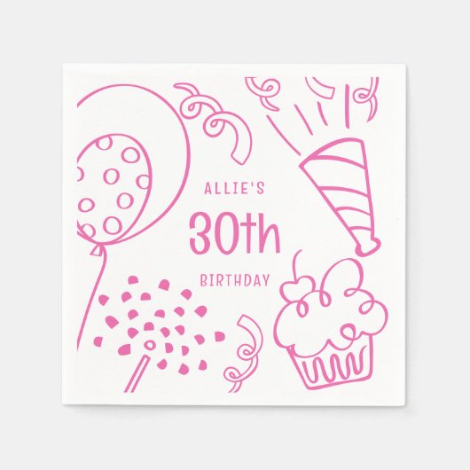 Hand getrokken verjaardagsfeestje elke leeftijd Ho Servet (Voorkant)