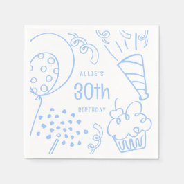 Hand getrokken verjaardagsfeestje elke leeftijd pa servet