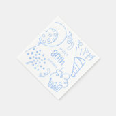 Hand getrokken verjaardagsfeestje elke leeftijd pa servet (Hoek)