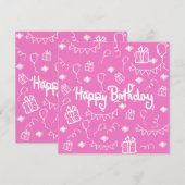 Hand getrokken verjaardagsuitnodigingskaart kaart (Voorkant / Achterkant)