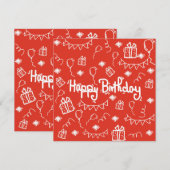 Hand getrokken verjaardagsuitnodigingskaart kaart (Voorkant / Achterkant)