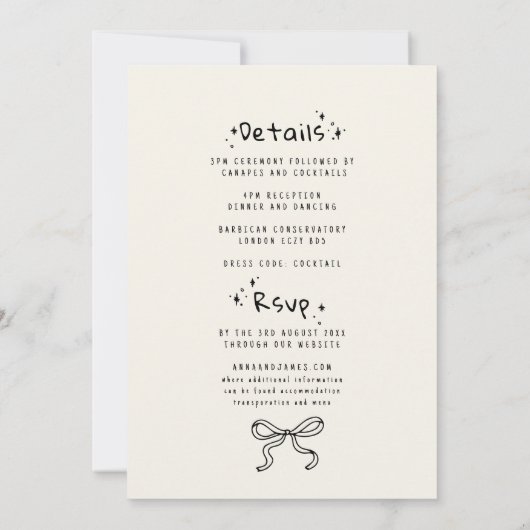 Hand getrokken verlovingsfeest bruiloft kaart (Achterkant)