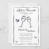 Hand getrokken verlovingsfeest uitnodiging (Voorkant)