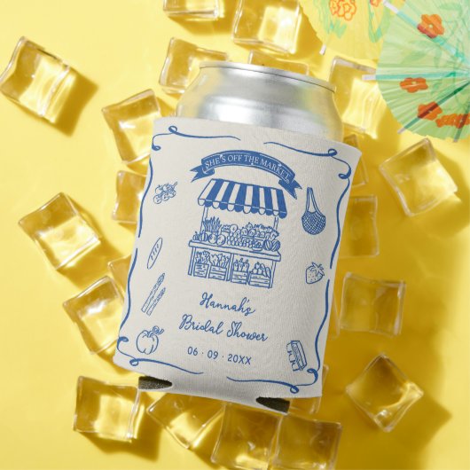 Hand getrokken vers uit de markt Vrijgezellenfeest Blikjeskoeler (Insitu Zomer)